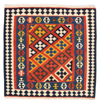 Tapis Kelim - Oriental carré  - 107 x 105 cm - rouge