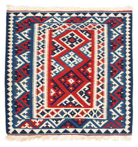 Tapis Kelim - Oriental carré  - 103 x 103 cm - multicolore