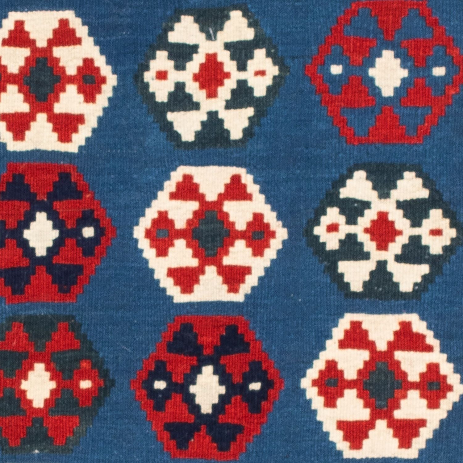 Tapis Kelim - Oriental carré  - 102 x 100 cm - bleu