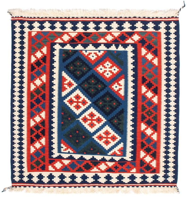 Tapis Kelim - Oriental carré  - 104 x 103 cm - multicolore