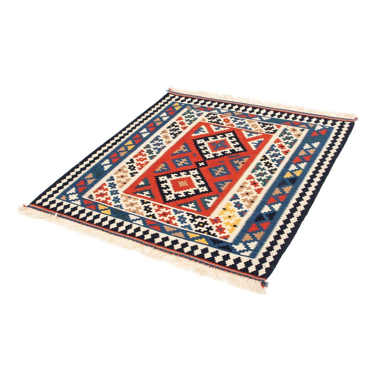 Tapis Kelim - Oriental carré  - 106 x 100 cm - multicolore