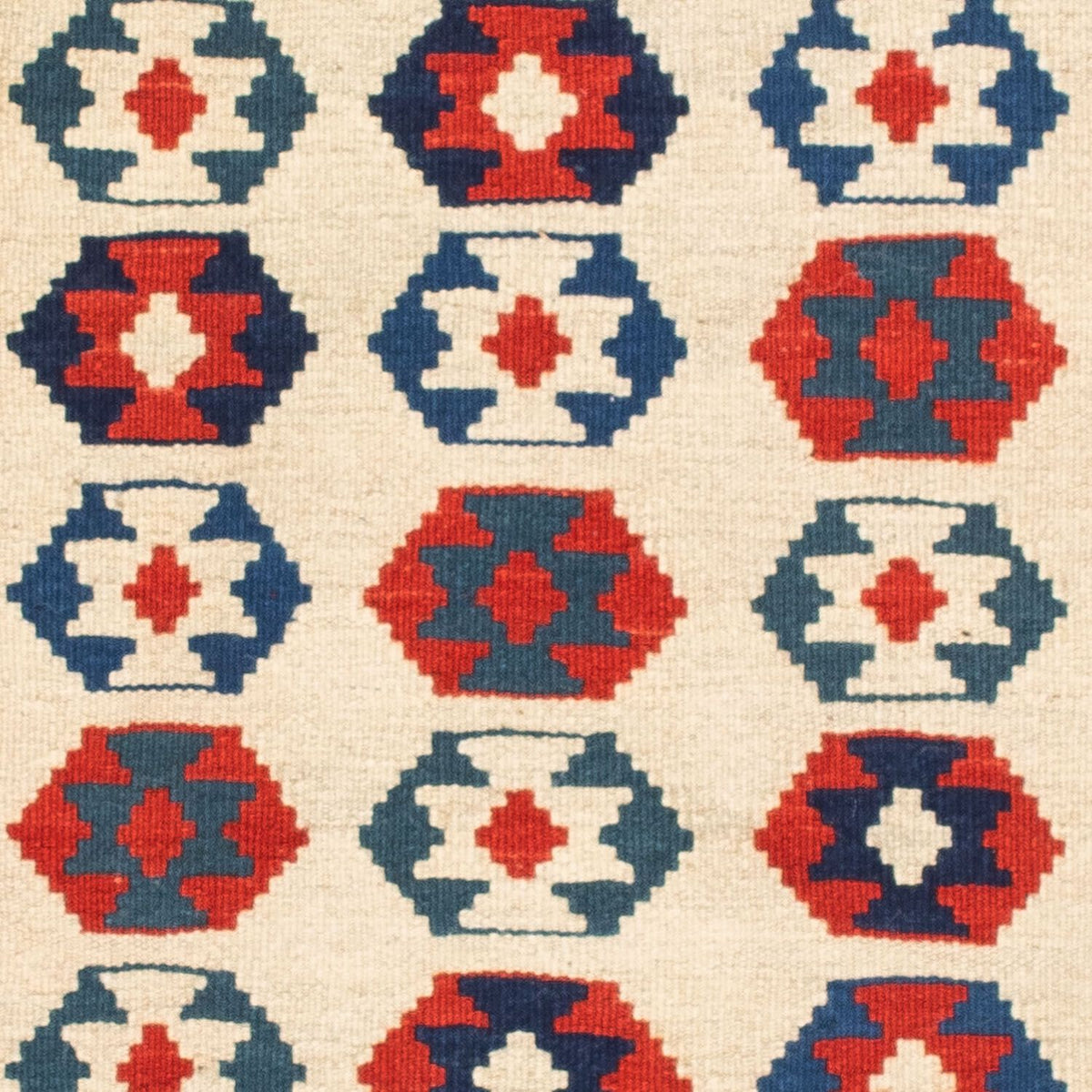 Tapis Kelim - Oriental carré  - 103 x 103 cm - beige