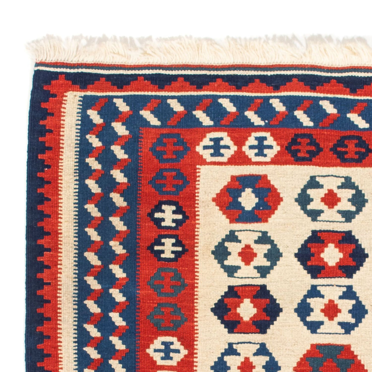 Tapis Kelim - Oriental carré  - 103 x 103 cm - beige