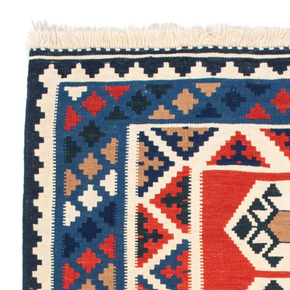 Tapis Kelim - Oriental carré  - 103 x 103 cm - multicolore