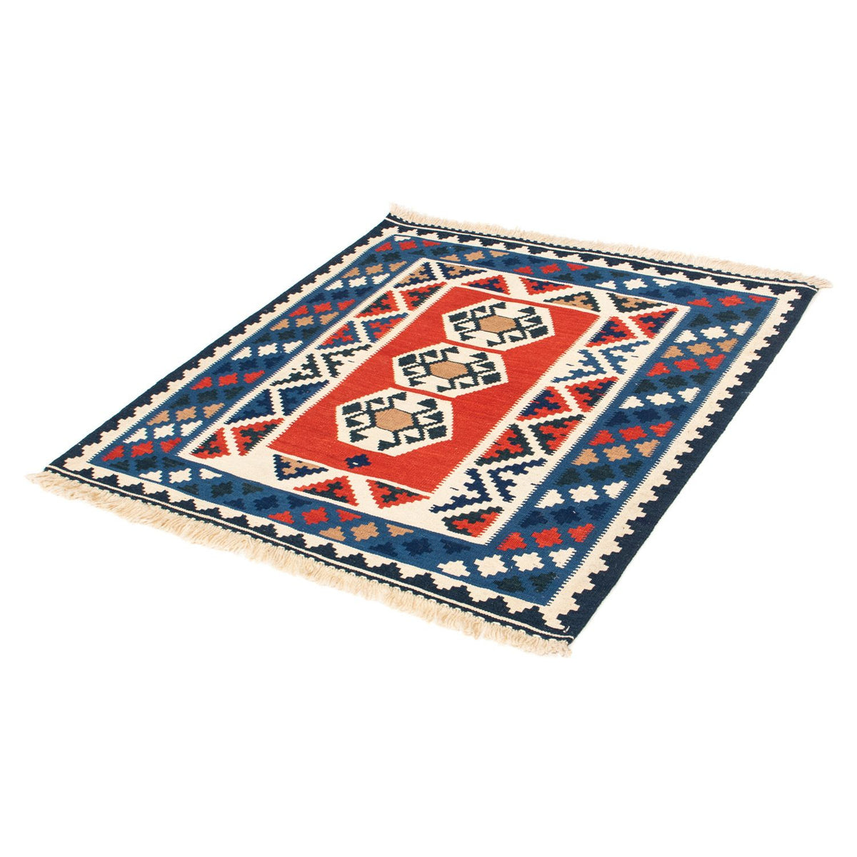 Tapis Kelim - Oriental carré  - 103 x 103 cm - multicolore