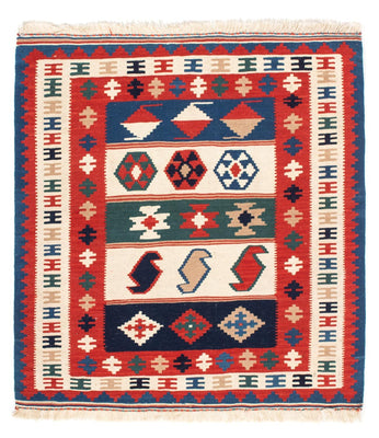 Tapis Kelim - Oriental carré  - 106 x 100 cm - multicolore