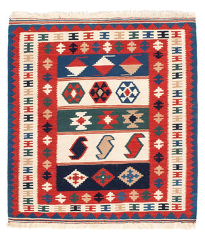Tapis Kelim - Oriental carré  - 106 x 100 cm - multicolore