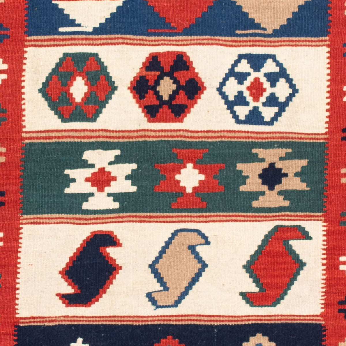 Tapis Kelim - Oriental carré  - 106 x 100 cm - multicolore