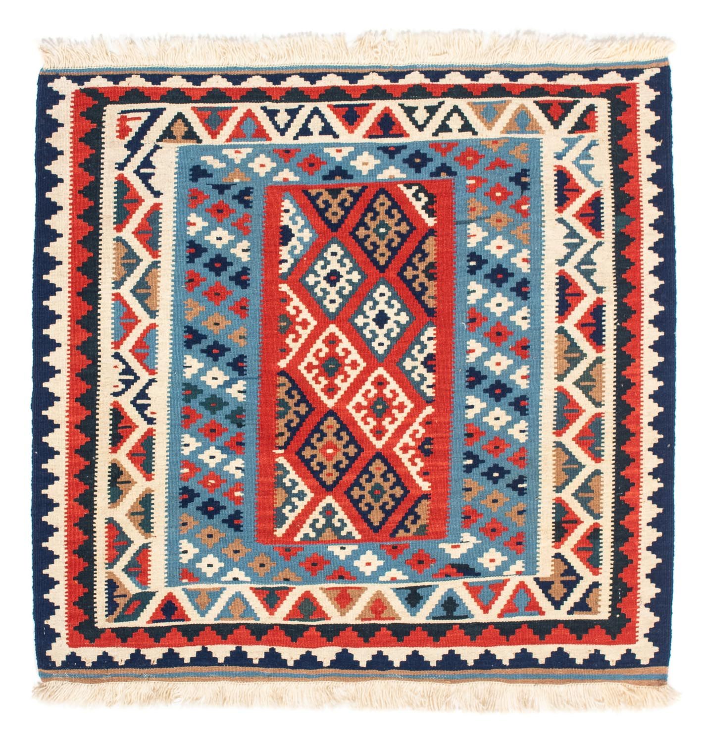 Tapis Kelim - Oriental carré  - 104 x 100 cm - multicolore