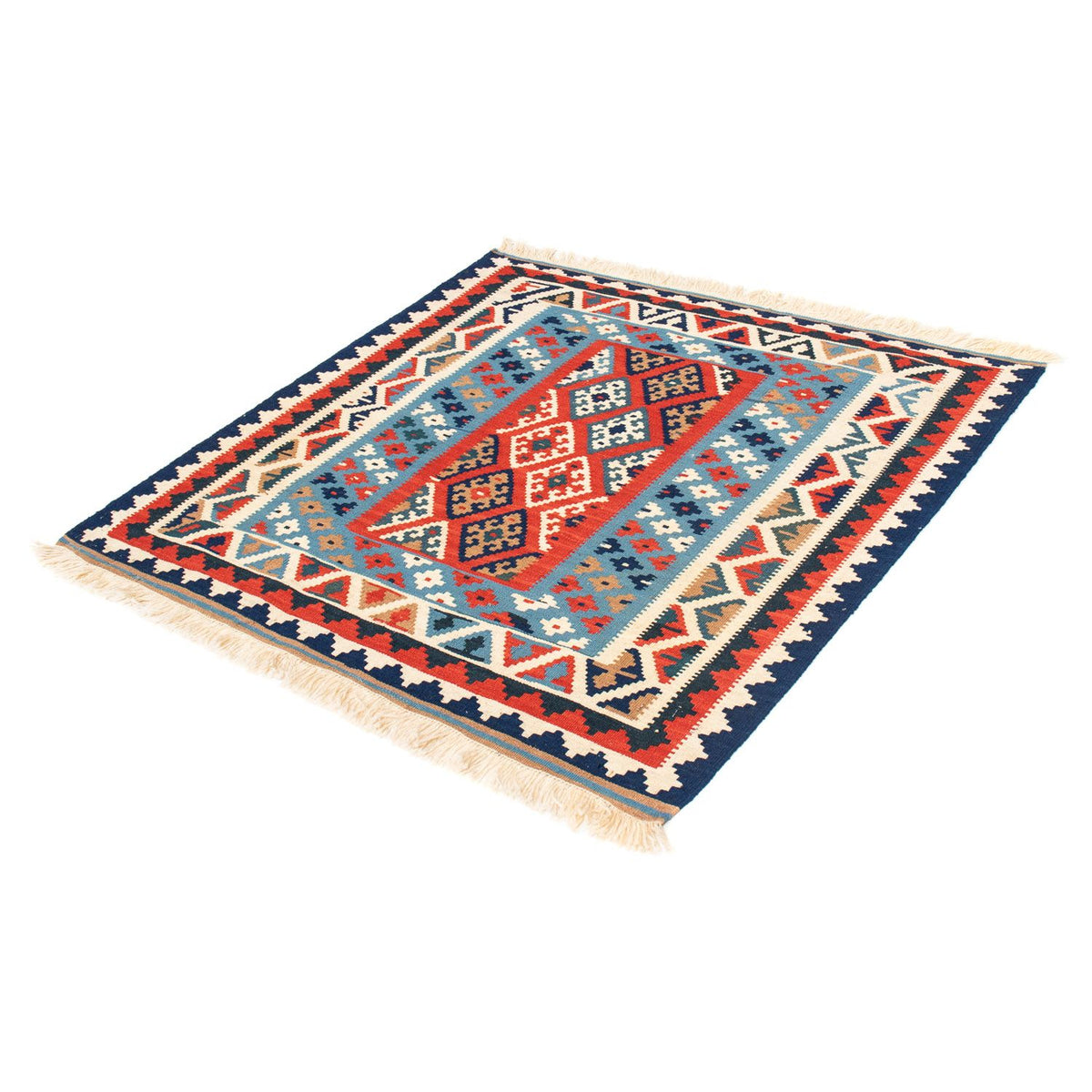 Tapis Kelim - Oriental carré  - 104 x 100 cm - multicolore