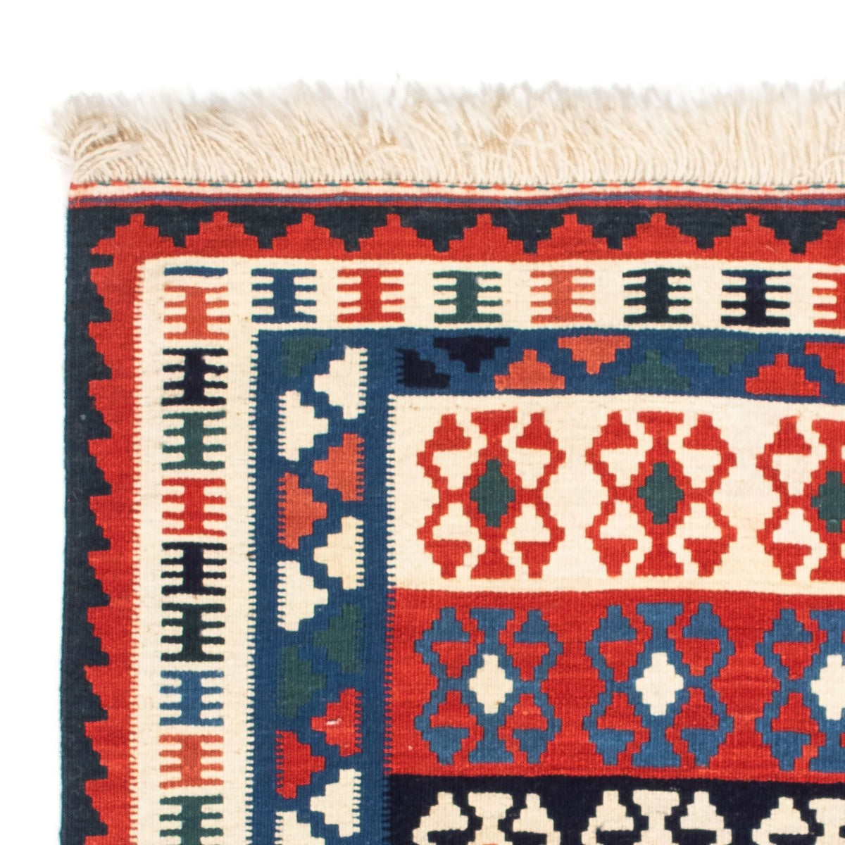 Tapis Kelim - Oriental carré  - 110 x 100 cm - bleu