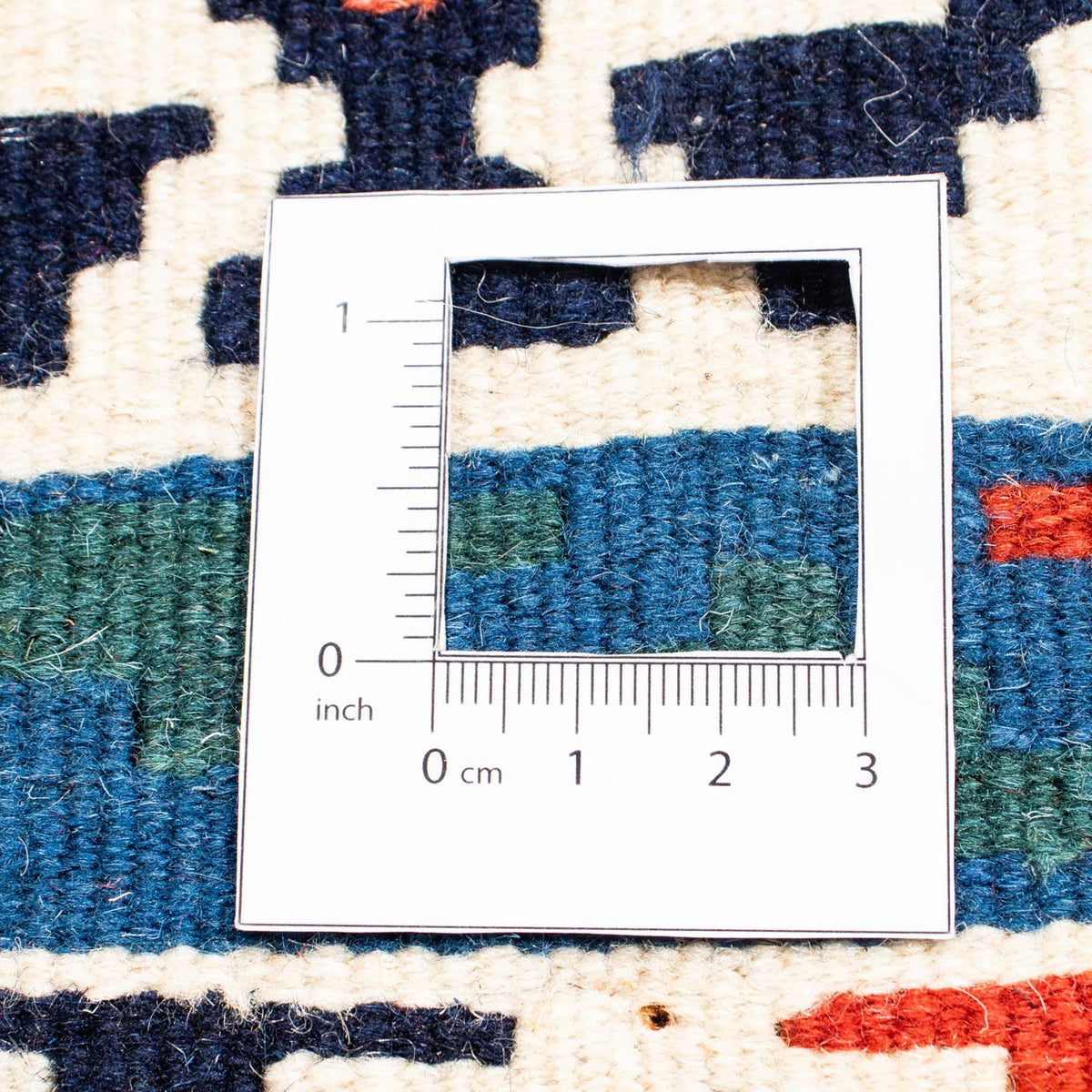 Tapis Kelim - Oriental carré  - 110 x 100 cm - bleu