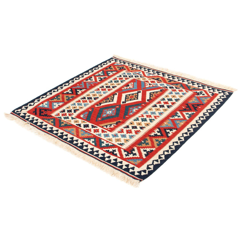 Tapis Kelim - Oriental carré  - 108 x 105 cm - rouge