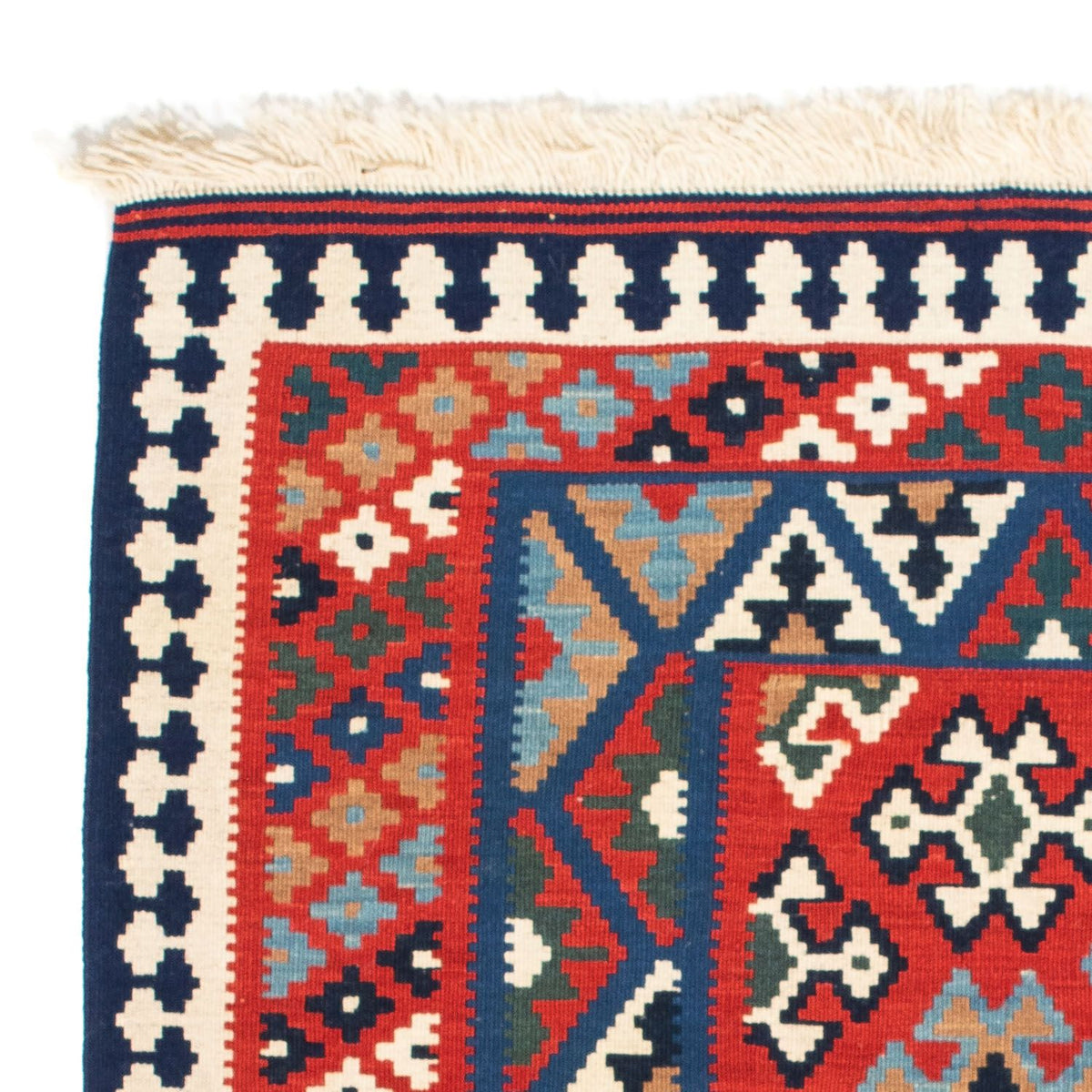 Tapis Kelim - Oriental carré  - 108 x 101 cm - rouge