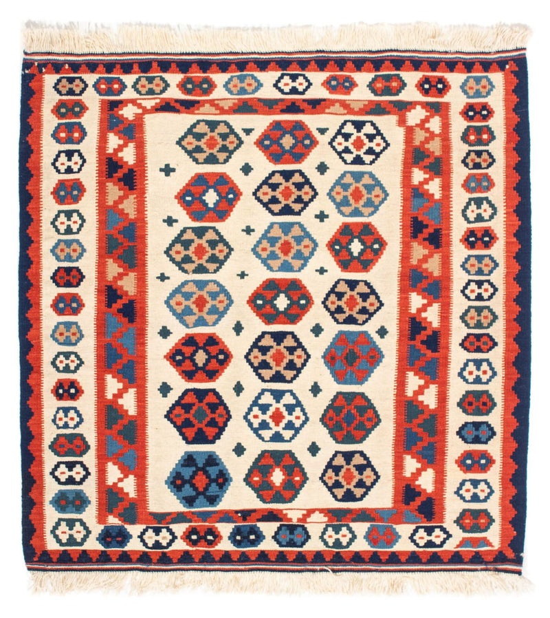 Tapis Kelim - Oriental carré  - 104 x 102 cm - beige