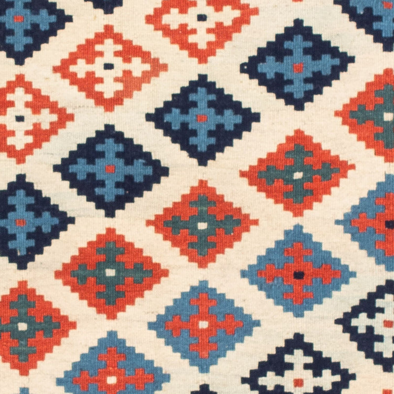 Tapis Kelim - Oriental carré  - 110 x 104 cm - rouille