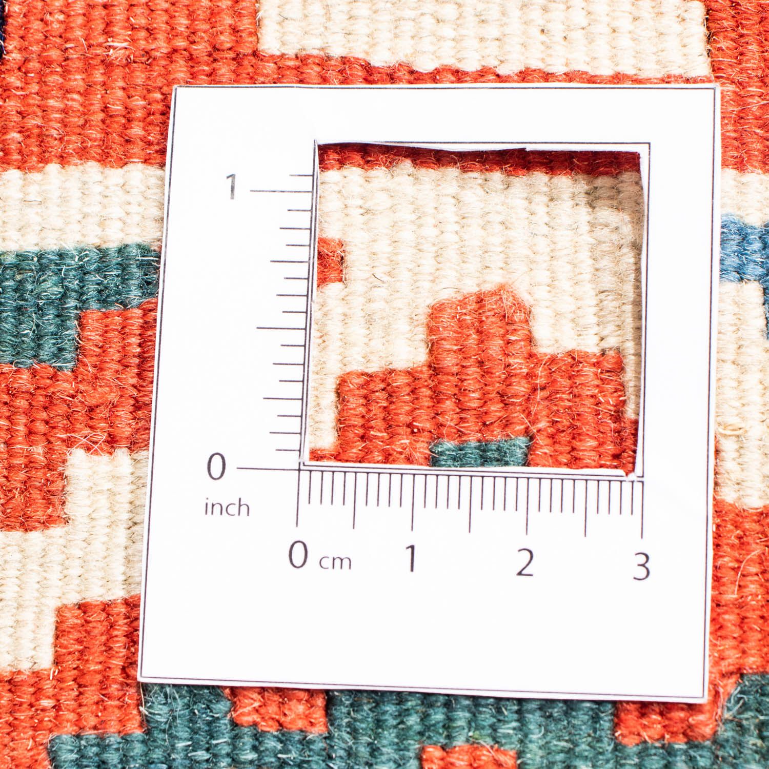 Tapis Kelim - Oriental carré  - 110 x 104 cm - rouille