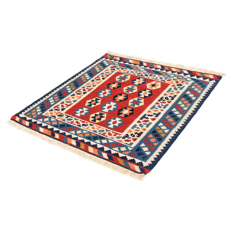 Tapis Kelim - Oriental carré  - 110 x 105 cm - bleu