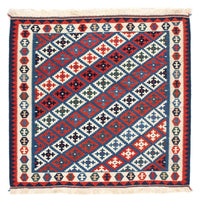 Tapis Kelim - Oriental carré  - 105 x 103 cm - bleu
