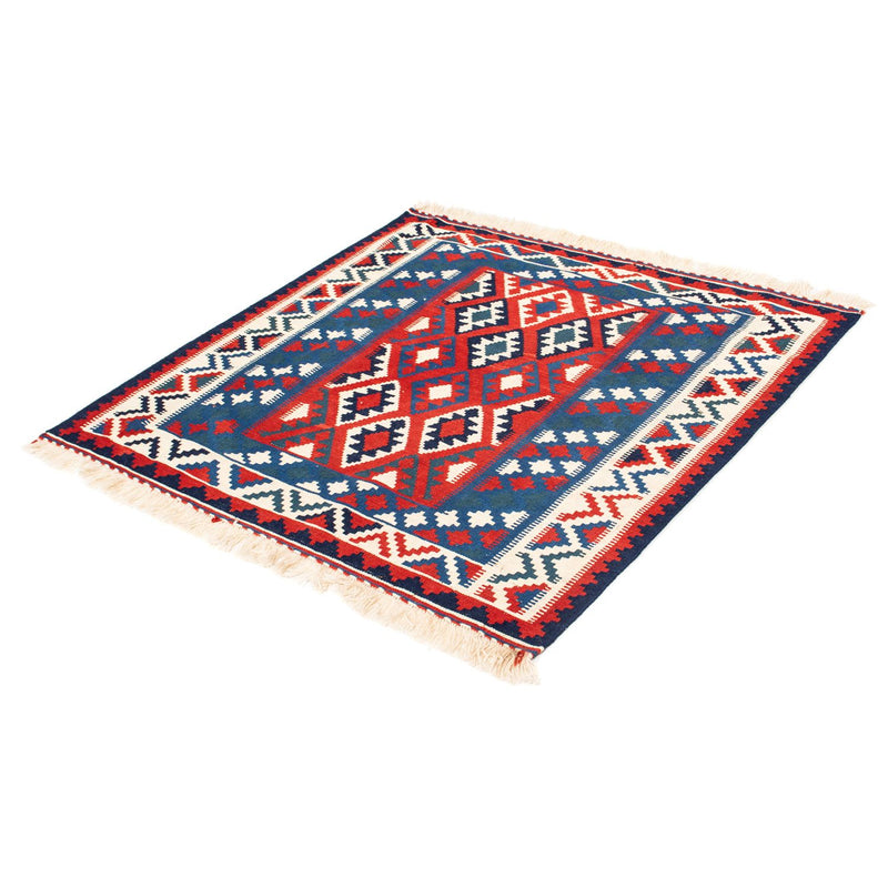 Tapis Kelim - Oriental carré  - 104 x 103 cm - bleu foncé