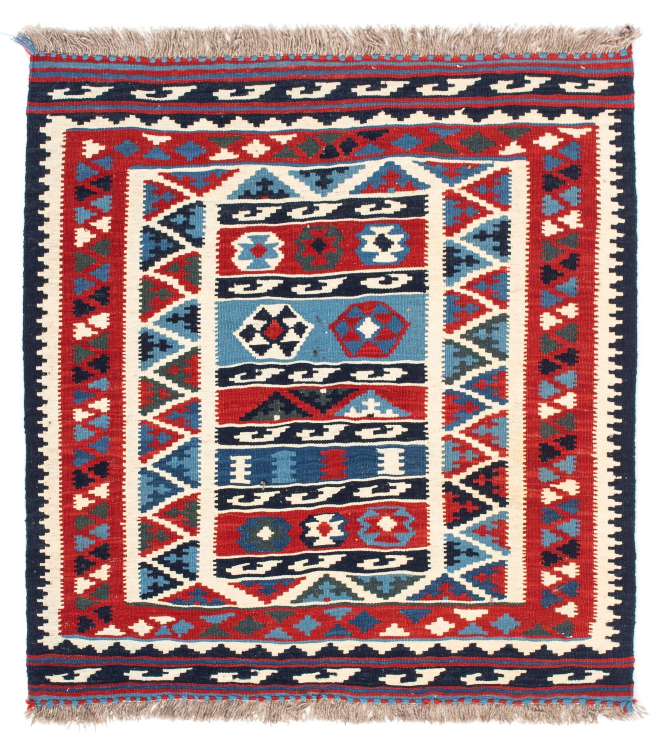 Tapis Kelim - Oriental carré  - 104 x 99 cm - multicolore