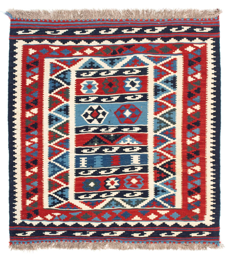 Tapis Kelim - Oriental carré  - 104 x 99 cm - multicolore