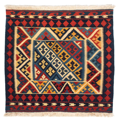 Tapis Kelim - Oriental carré  - 110 x 109 cm - rouge