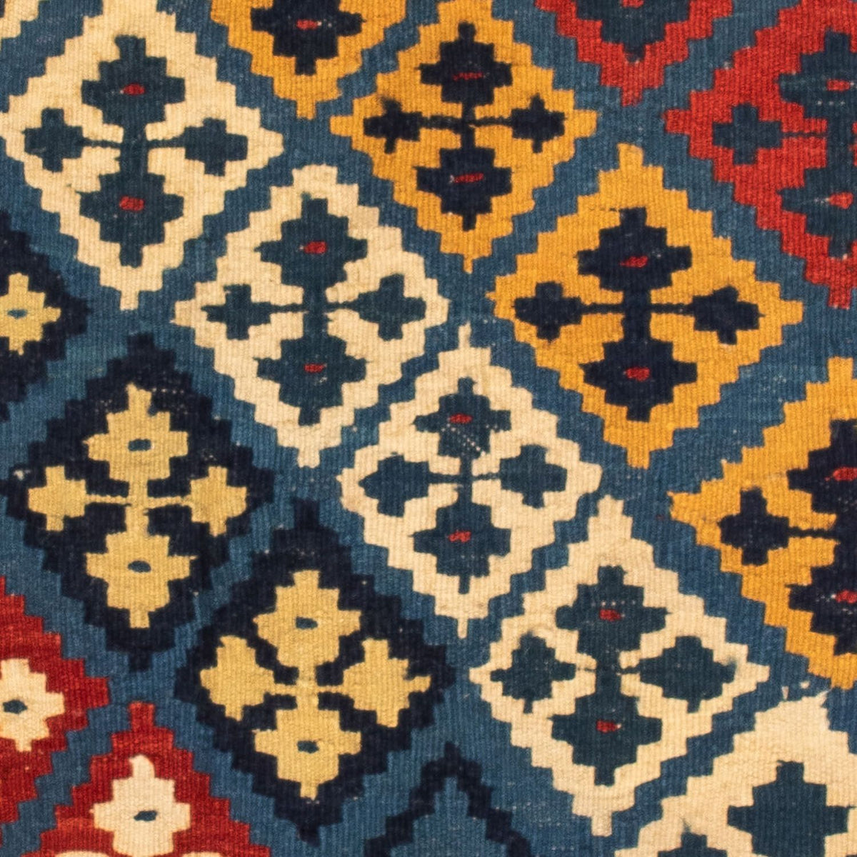 Tapis Kelim - Oriental carré  - 110 x 109 cm - rouge