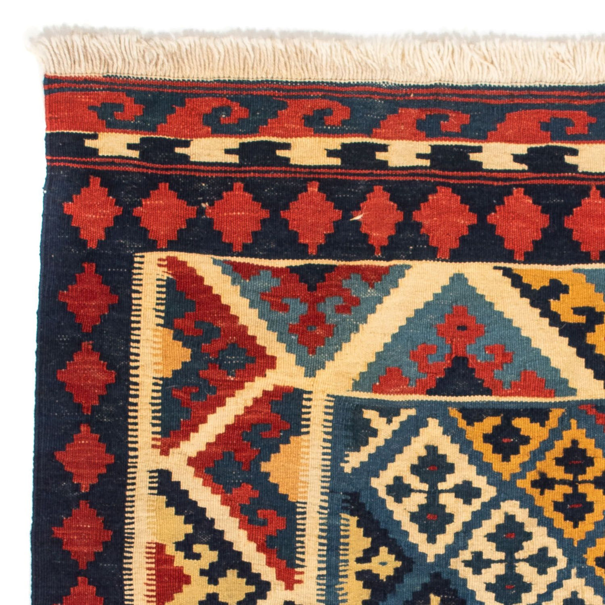 Tapis Kelim - Oriental carré  - 110 x 109 cm - rouge