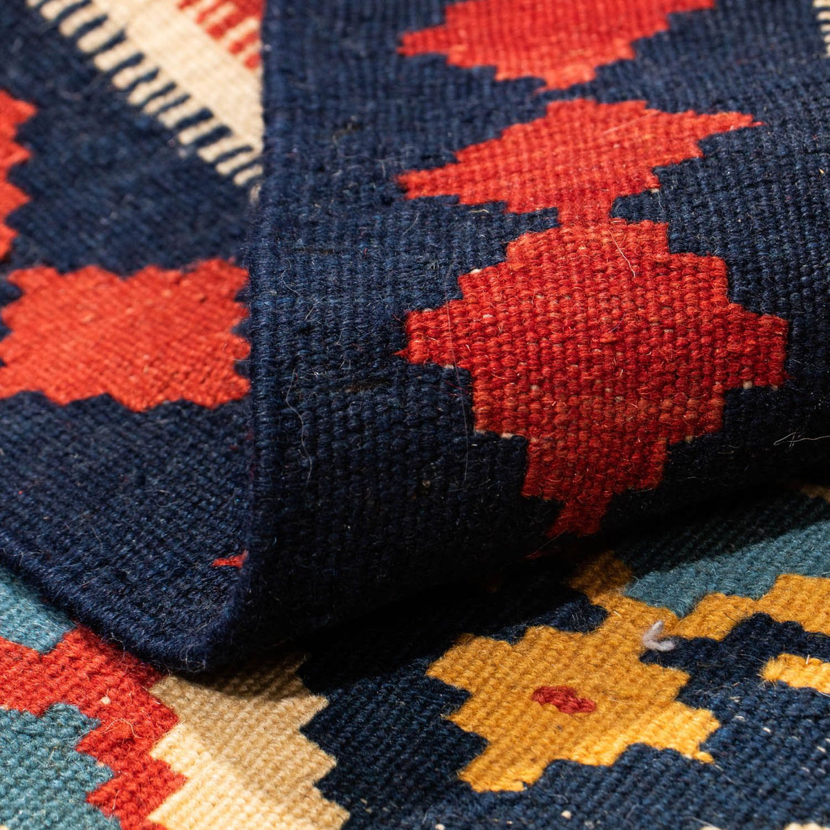 Tapis Kelim - Oriental carré  - 110 x 109 cm - rouge