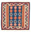 Tapis Kelim - Oriental carré  - 104 x 102 cm - bleu