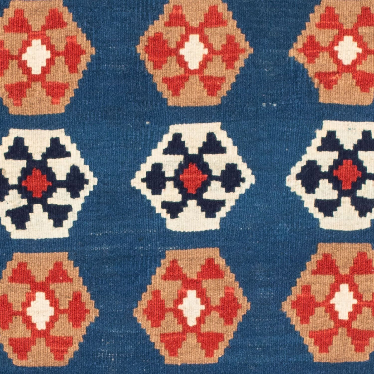 Tapis Kelim - Oriental carré  - 104 x 102 cm - bleu