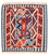 Tapis Kelim - Oriental carré  - 111 x 105 cm - rouge