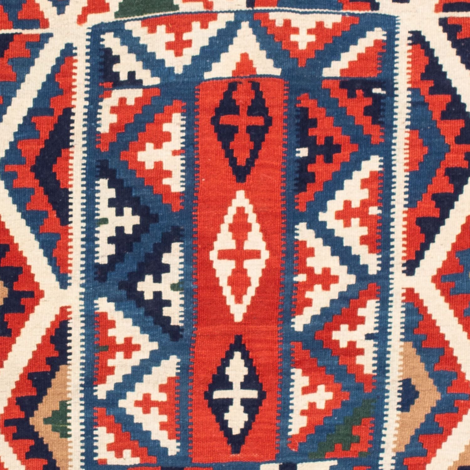 Tapis Kelim - Oriental carré  - 111 x 105 cm - rouge