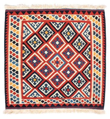 Tapis Kelim - Oriental carré  - 106 x 105 cm - rouge