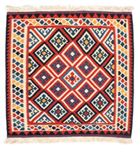 Tapis Kelim - Oriental carré  - 106 x 105 cm - rouge