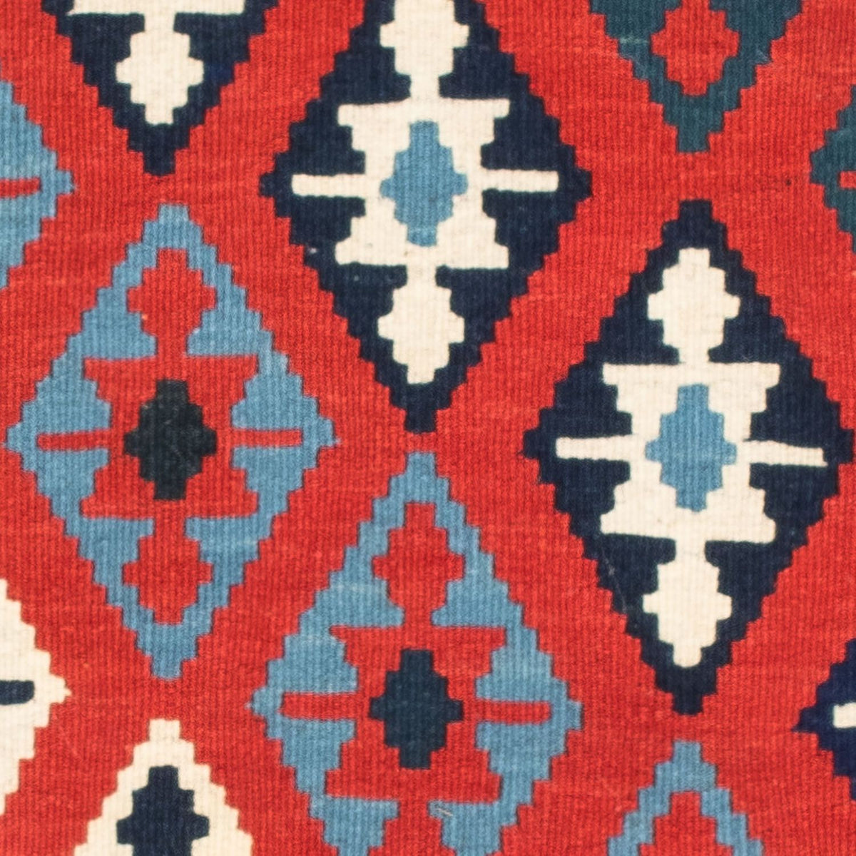 Tapis Kelim - Oriental carré  - 104 x 100 cm - bleu foncé