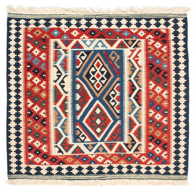 Tapis Kelim - Oriental carré  - 104 x 99 cm - rouge