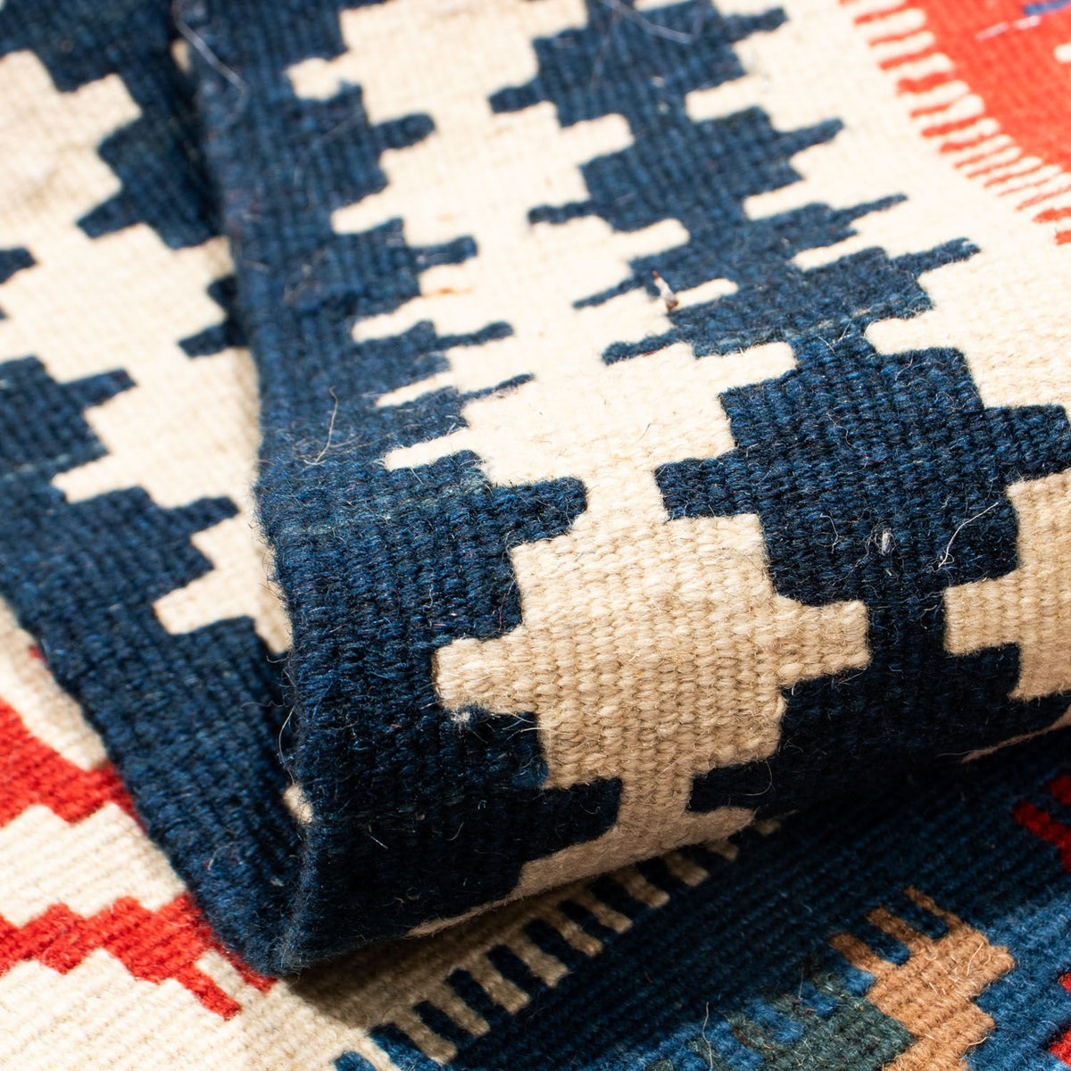 Tapis Kelim - Oriental carré  - 104 x 99 cm - rouge