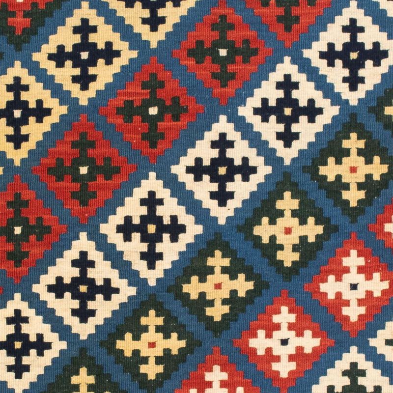 Tapis Kelim - Oriental carré  - 104 x 100 cm - bleu foncé
