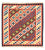 Tapis Kelim - Oriental carré  - 106 x 102 cm - rouge foncé