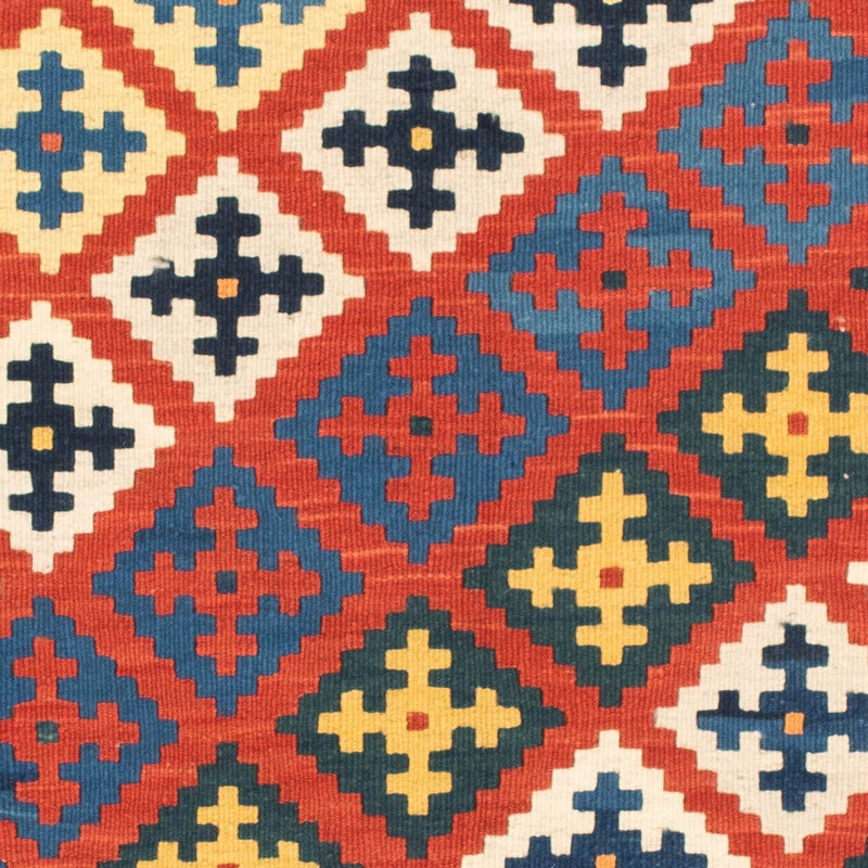 Tapis Kelim - Oriental carré  - 106 x 102 cm - rouge foncé