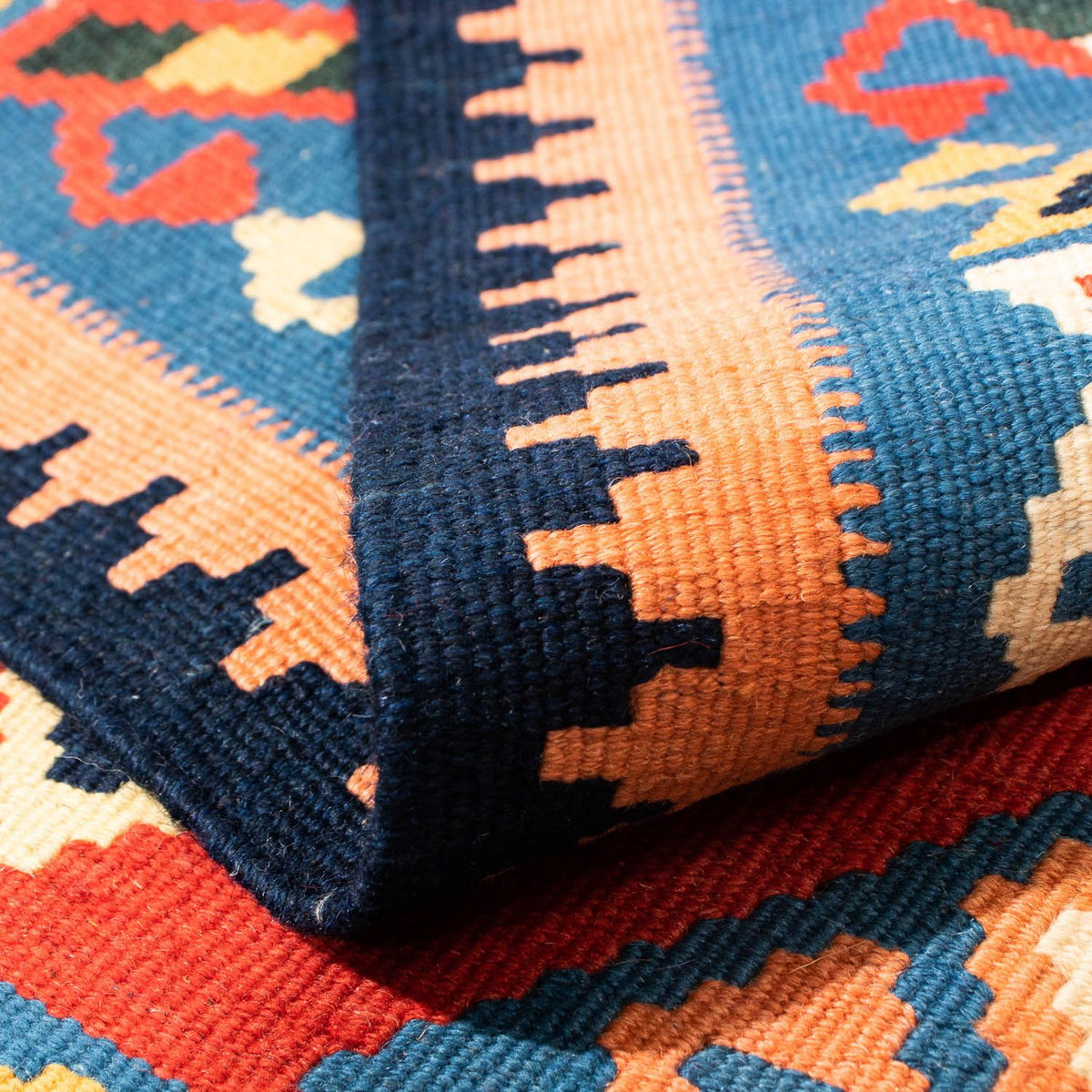 Tapis Kelim - Oriental carré  - 105 x 104 cm - rouge foncé