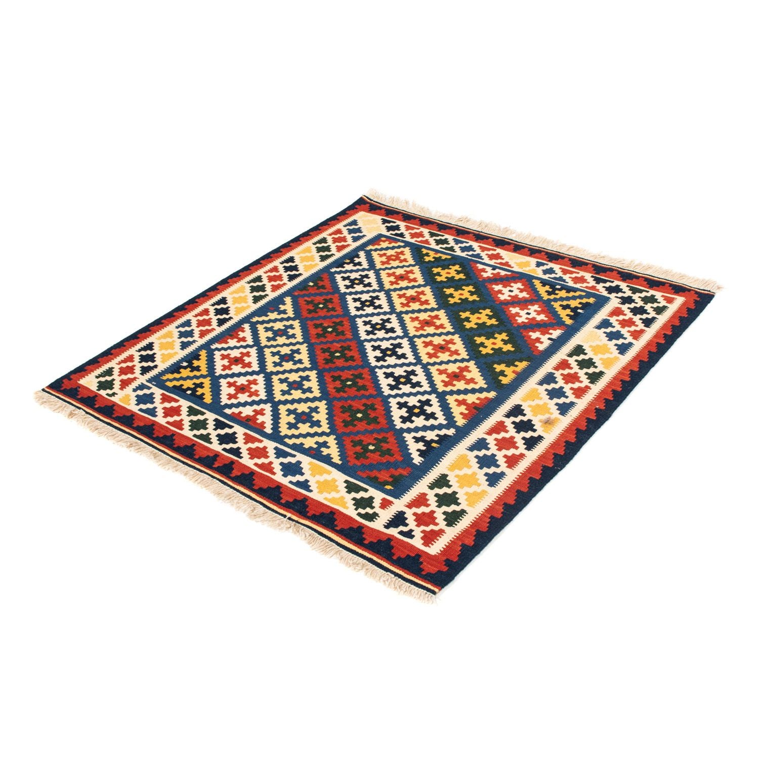 Tapis Kelim - Oriental carré  - 101 x 101 cm - beige