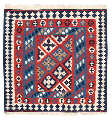 Tapis Kelim - Oriental carré  - 103 x 101 cm - rouge