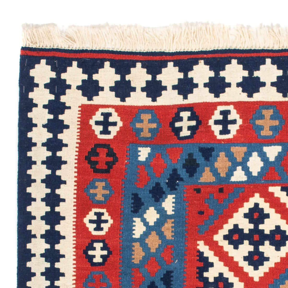 Tapis Kelim - Oriental carré  - 103 x 101 cm - rouge