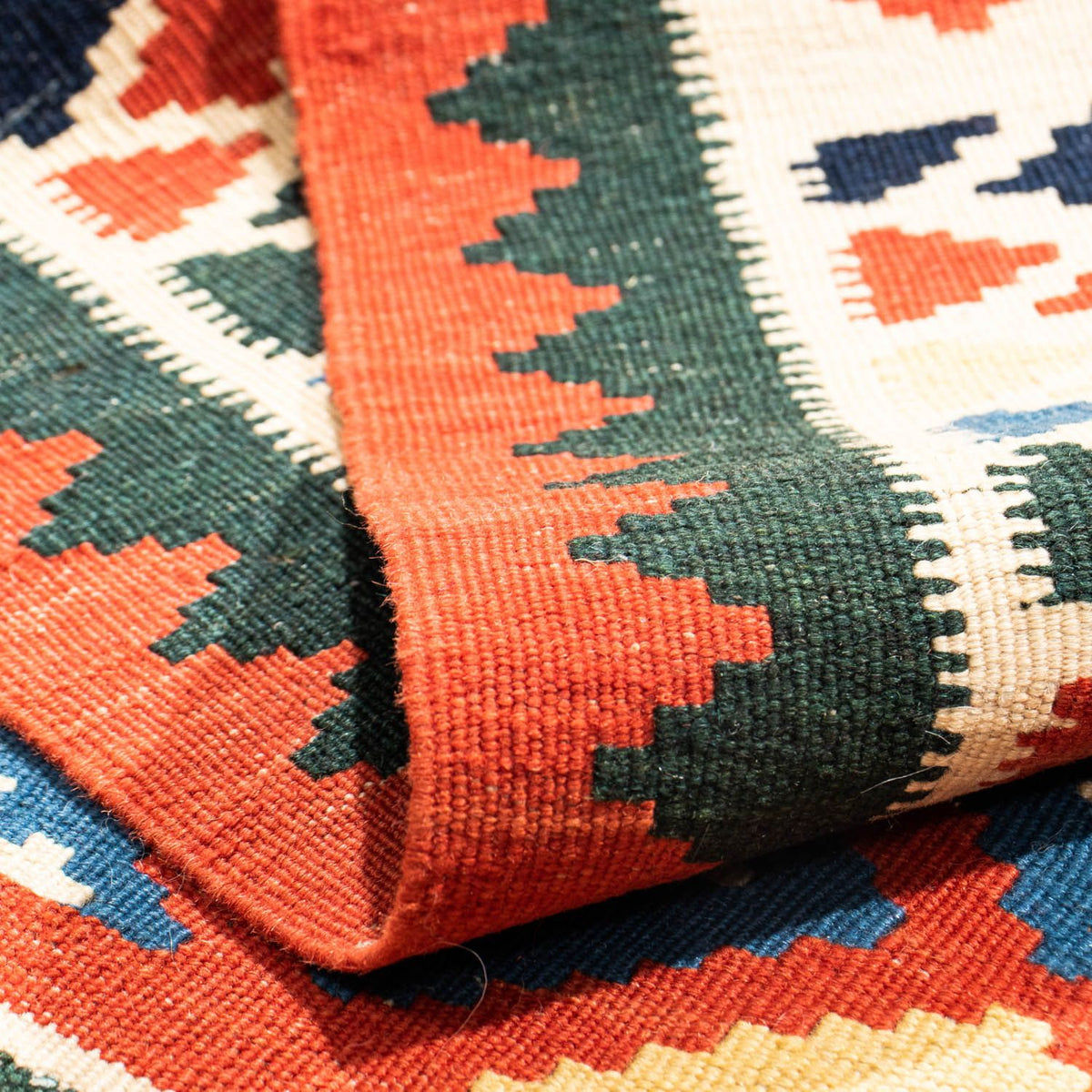 Tapis Kelim - Oriental carré  - 97 x 94 cm - rouge