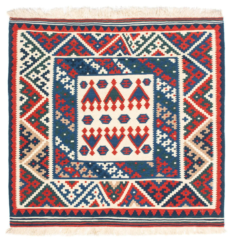 Tapis Kelim - Oriental carré  - 101 x 101 cm - beige