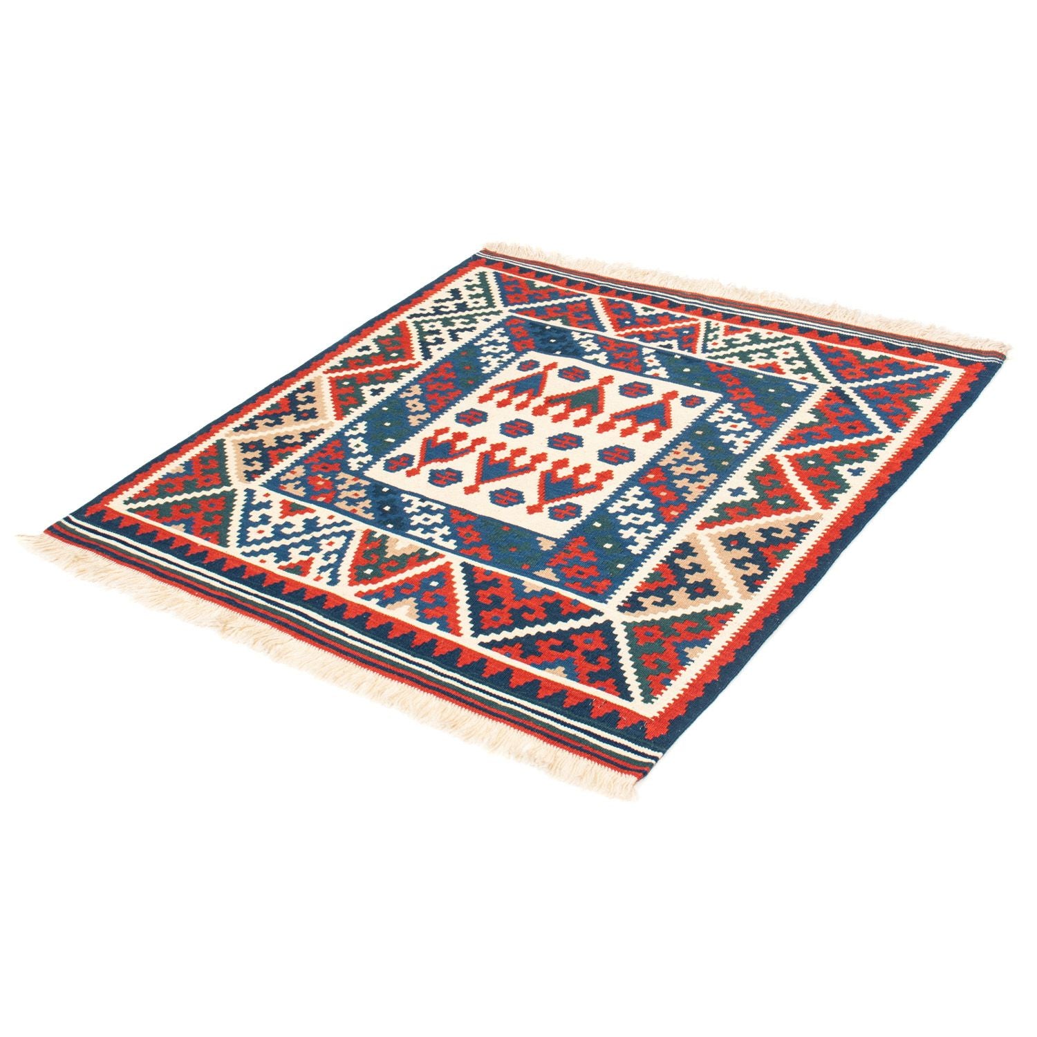 Tapis Kelim - Oriental carré  - 101 x 101 cm - beige