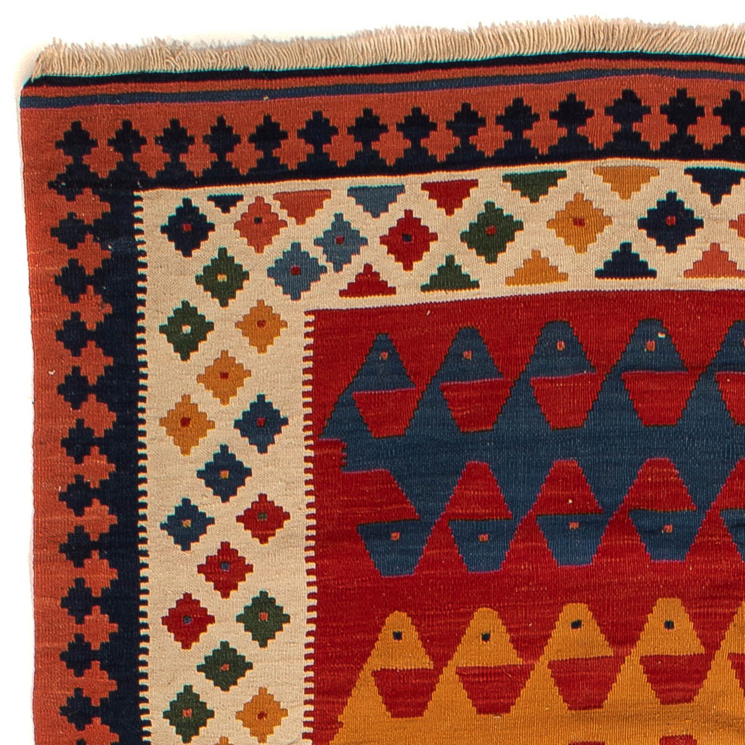 Tapis de couloir Tapis Kelim - Oriental - 297 x 149 cm - rouge foncé